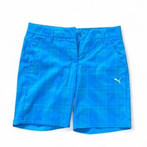 Puma Blue Plaid Athletic Shorts